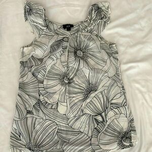 AGB floral print sleeveless black and white tank